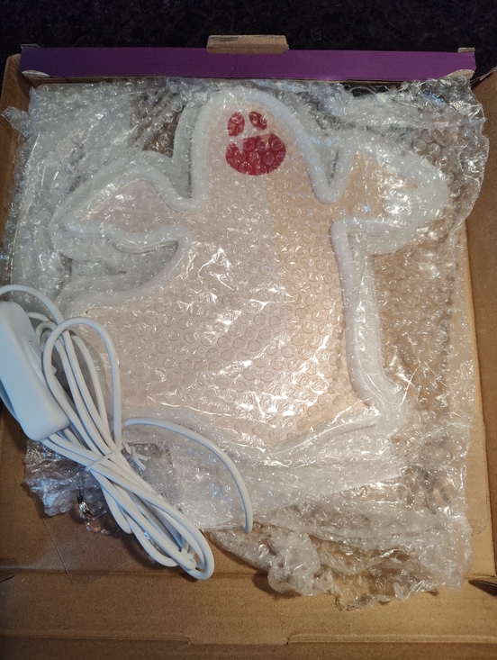 Other - Halloween Ghost Neon Sign, White, Desktop Or Hang/Wall Mounted